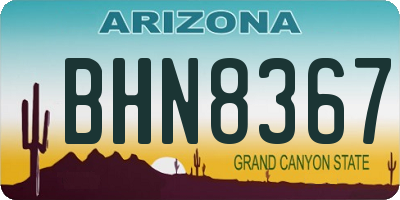 AZ license plate BHN8367