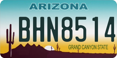 AZ license plate BHN8514