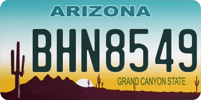 AZ license plate BHN8549