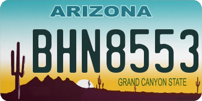 AZ license plate BHN8553