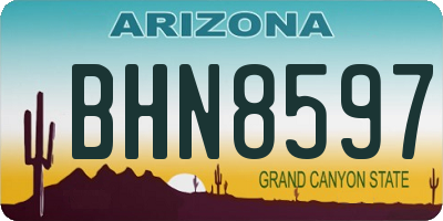AZ license plate BHN8597