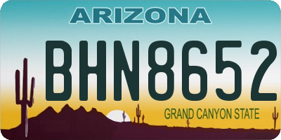 AZ license plate BHN8652