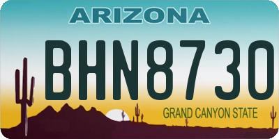 AZ license plate BHN8730