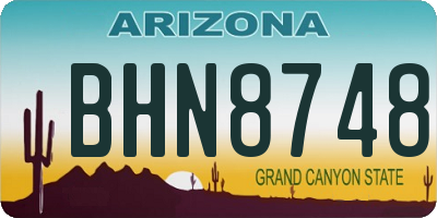 AZ license plate BHN8748