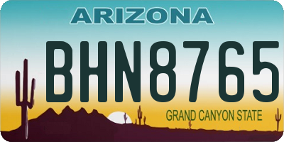 AZ license plate BHN8765