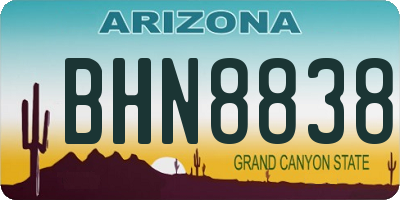 AZ license plate BHN8838