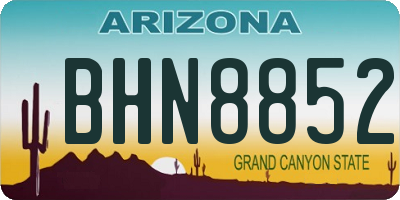 AZ license plate BHN8852