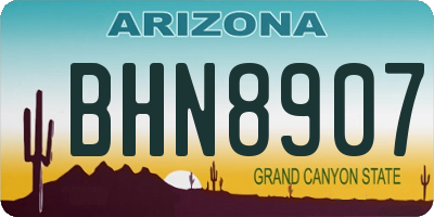 AZ license plate BHN8907