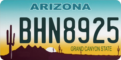 AZ license plate BHN8925