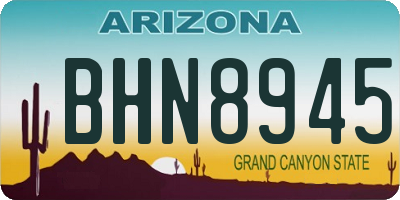 AZ license plate BHN8945