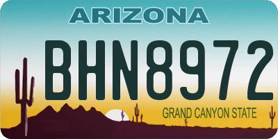 AZ license plate BHN8972