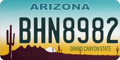 AZ license plate BHN8982