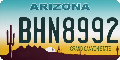 AZ license plate BHN8992