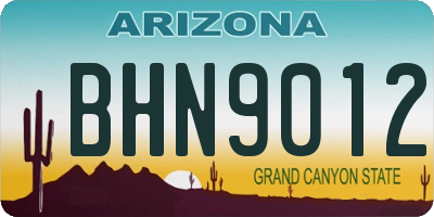 AZ license plate BHN9012