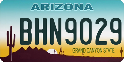 AZ license plate BHN9029