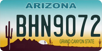 AZ license plate BHN9072