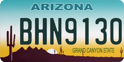 AZ license plate BHN9130