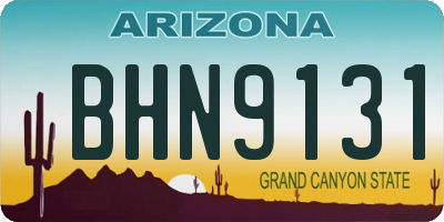 AZ license plate BHN9131