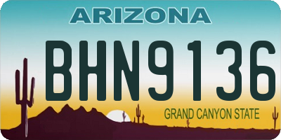AZ license plate BHN9136
