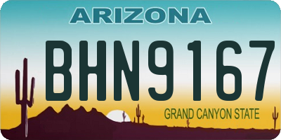 AZ license plate BHN9167
