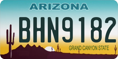 AZ license plate BHN9182