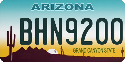 AZ license plate BHN9200