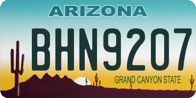 AZ license plate BHN9207