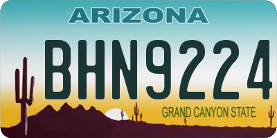 AZ license plate BHN9224