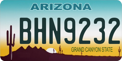 AZ license plate BHN9232