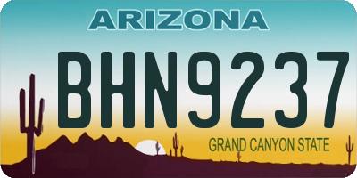 AZ license plate BHN9237