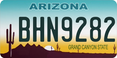 AZ license plate BHN9282
