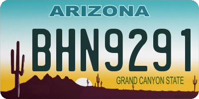 AZ license plate BHN9291