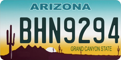 AZ license plate BHN9294