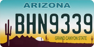 AZ license plate BHN9339