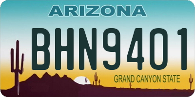 AZ license plate BHN9401