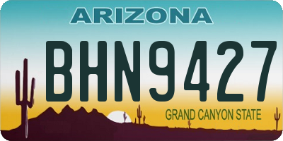 AZ license plate BHN9427