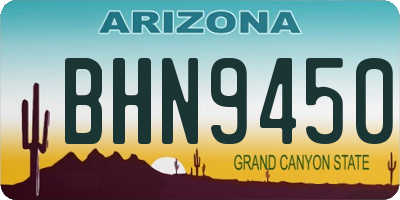 AZ license plate BHN9450