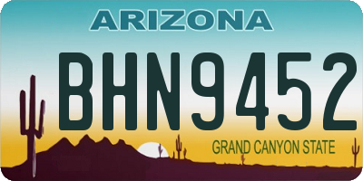 AZ license plate BHN9452