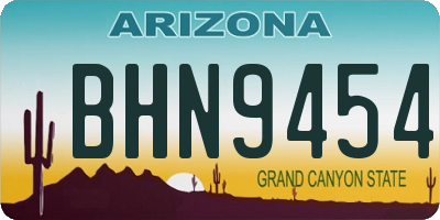 AZ license plate BHN9454