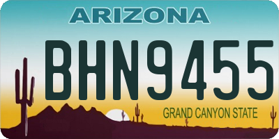 AZ license plate BHN9455