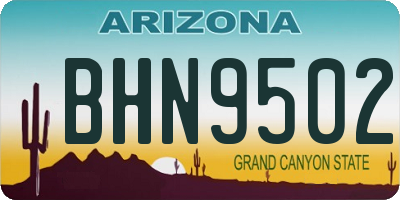 AZ license plate BHN9502