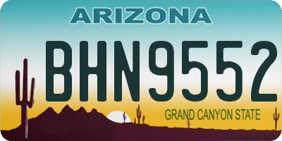 AZ license plate BHN9552