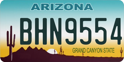AZ license plate BHN9554