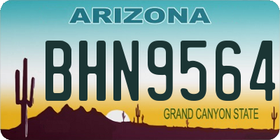 AZ license plate BHN9564