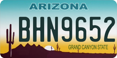 AZ license plate BHN9652