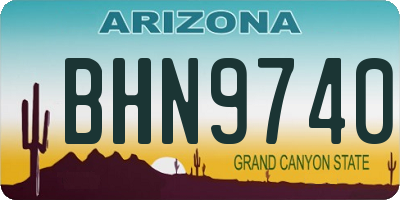 AZ license plate BHN9740