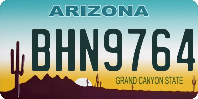 AZ license plate BHN9764