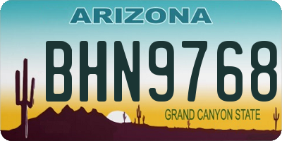 AZ license plate BHN9768