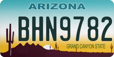AZ license plate BHN9782