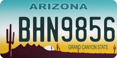 AZ license plate BHN9856